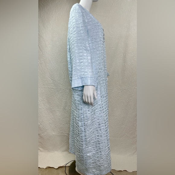 Diamond Tea XL Crinkle Satin Long Zip Robe NWT - Picture 3 of 16